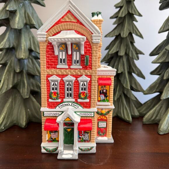 1991 Vintage Snow Village Department 56: “Finklea’s Finery:Costume Shop” - Picture 1 of 16